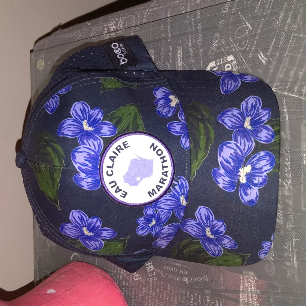 Eau Claire Marathon Floral Stitched Patch Vented Strap-on Hat Cap